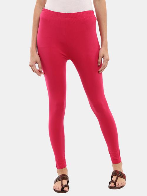 pink solid churidar leggings - 18615754 - Very Small Image - 1