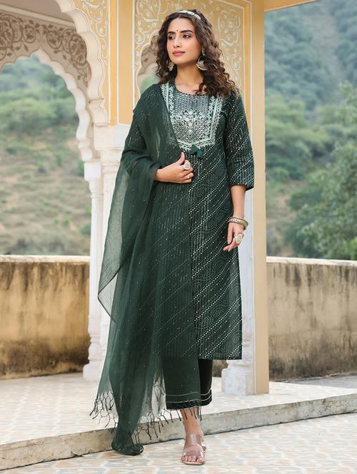 green cambric suit set - 18615767 - Very Small Image - 1