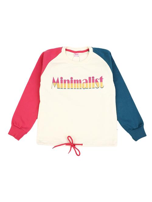 chest print round neck sweatshirt - 18615810 - Very Small Image - 1