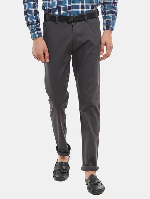 mid rise solid casual trouser - 18615904 - Very Small Image - 1