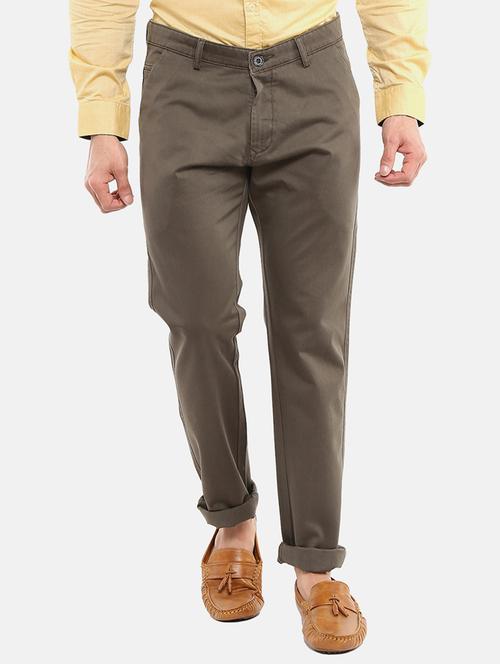 mid rise solid casual trouser - 18615909 - Very Small Image - 1
