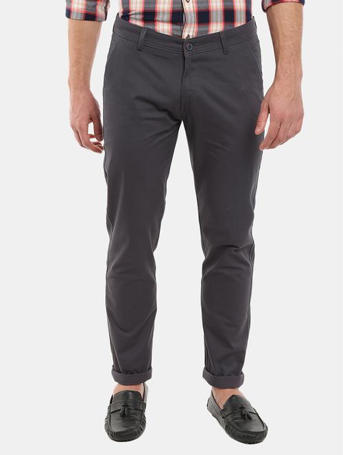 mid rise solid casual trouser - 18615914 - Very Small Image - 1