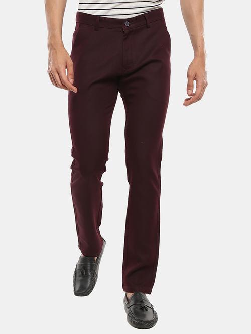 mid rise solid casual trouser - 18615917 - Very Small Image - 1