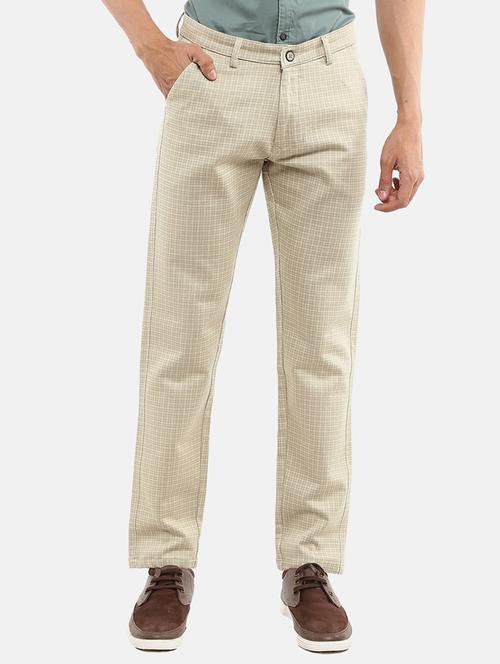 checkered flat front casual trouser - 18615931 - Very Small Image - 1