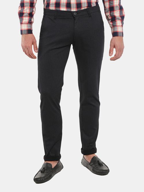 checkered flat front casual trouser - 18615940 - Very Small Image - 1