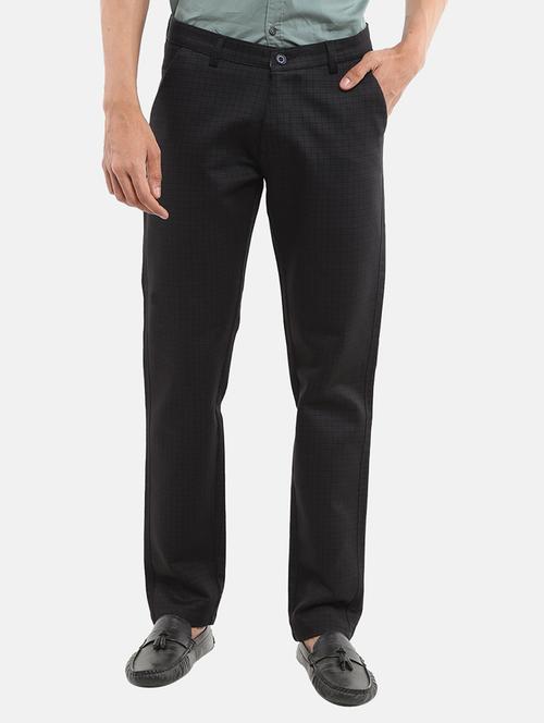 checkered flat front casual trouser - 18615971 - Very Small Image - 1