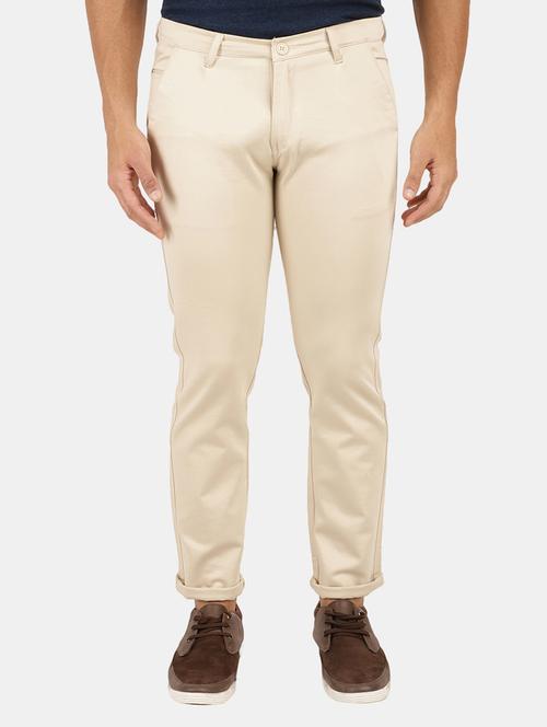 solid flat front casual trouser - 18615983 - Very Small Image - 1