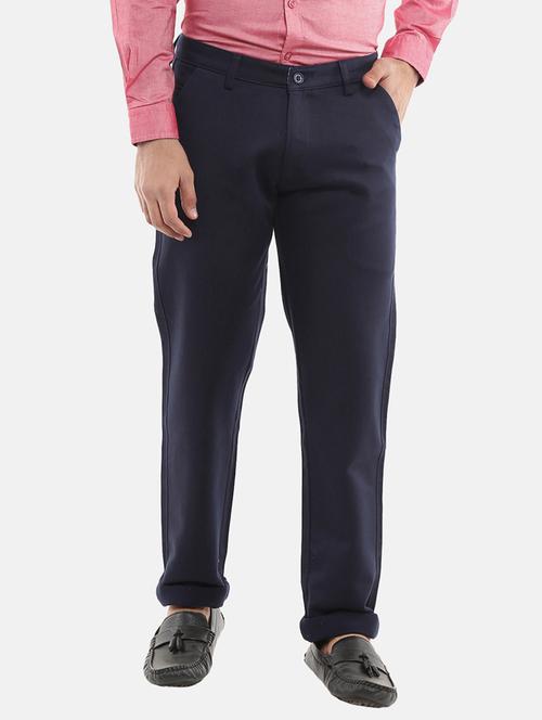 solid flat front casual trouser - 18616016 - Very Small Image - 1
