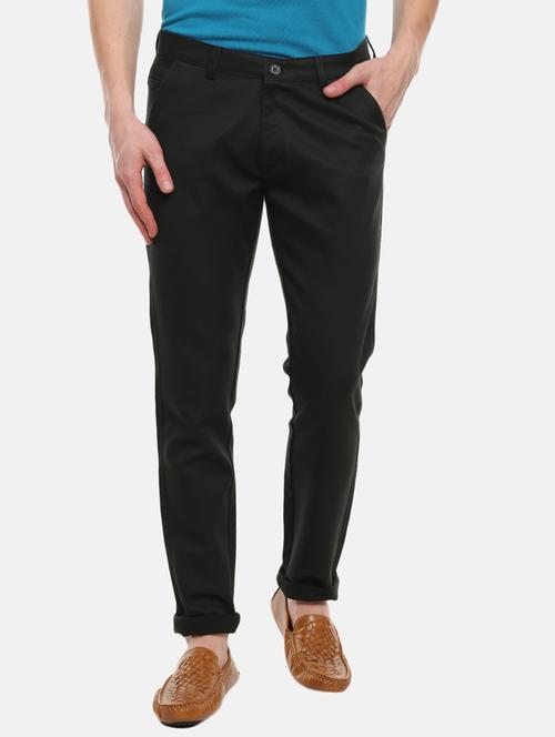 solid flat front casual trouser - 18616028 - Very Small Image - 1