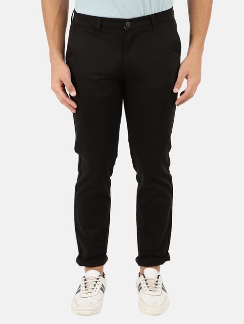 solid flat front casual trouser - 18616047 - Very Small Image - 1