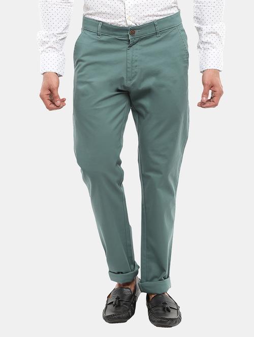 solid flat front casual trouser - 18616048 - Very Small Image - 1