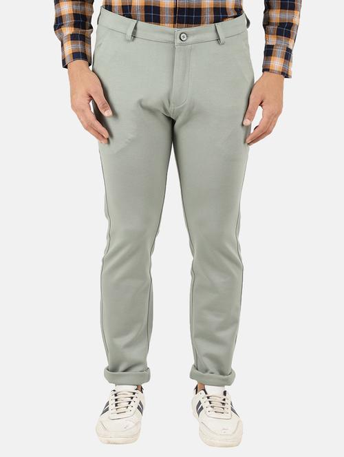 solid flat front casual trouser - 18616083 - Very Small Image - 1