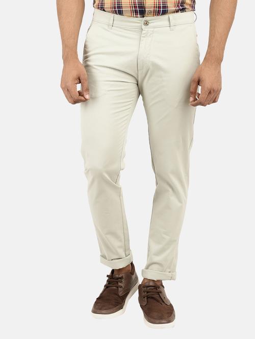 solid flat front casual trouser - 18616084 - Very Small Image - 1