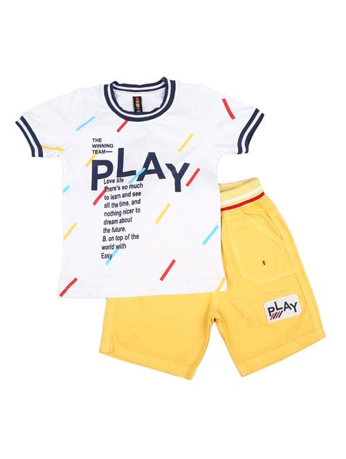 kids typographic printed shorts set - 18616456 - Very Small Image - 1