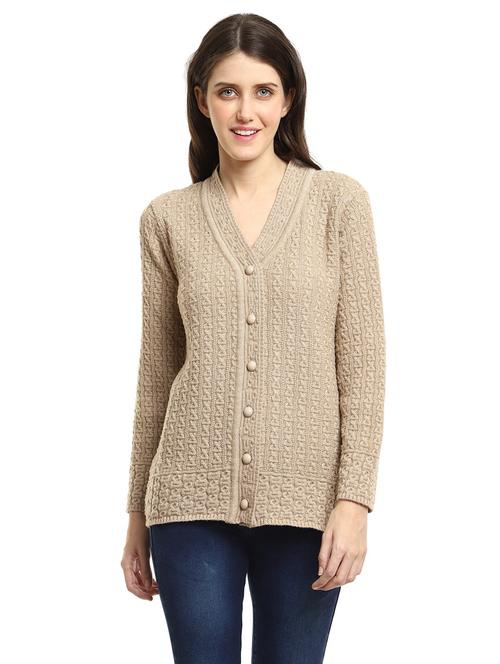 v-neck self design cardigan - 18616782 - Very Small Image - 1