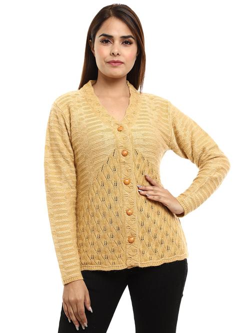 v-neck self design cardigan - 18616825 - Very Small Image - 1