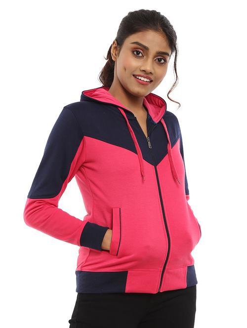 color block fleece hooded neck sweatshirt - 18616911 - Very Small Image - 1