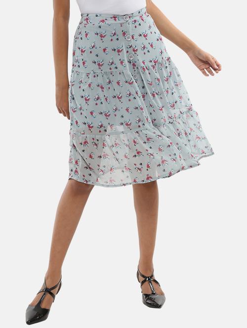 floral printed tiered skirt - 18617001 - Very Small Image - 1