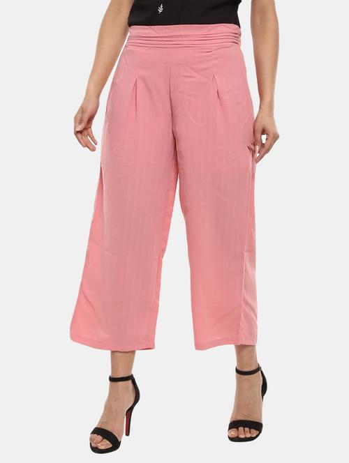 mid rise solid pleated trouser - 18617324 - Very Small Image - 1