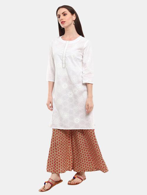 round neck geometric print kurta - 18617621 - Very Small Image - 1