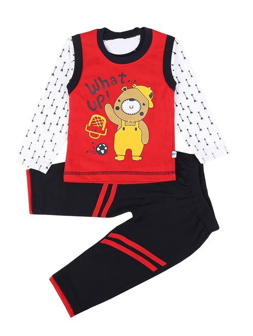 boys round neck printed t-shirt and pajama set - 18618648 - Very Small Image - 1