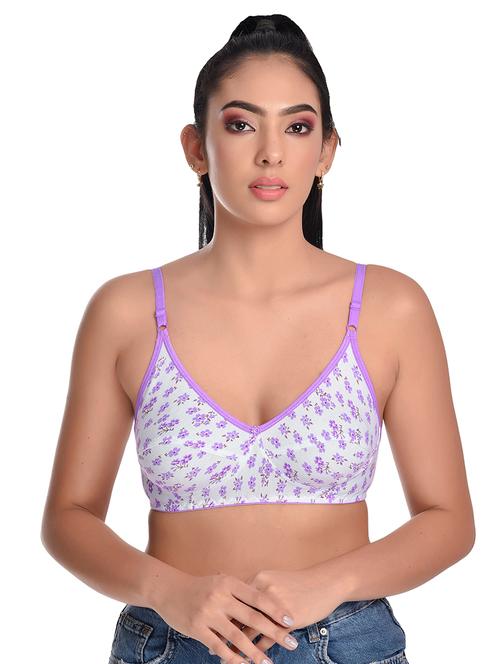 purple printed regular bra - 18618886 - Very Small Image - 1