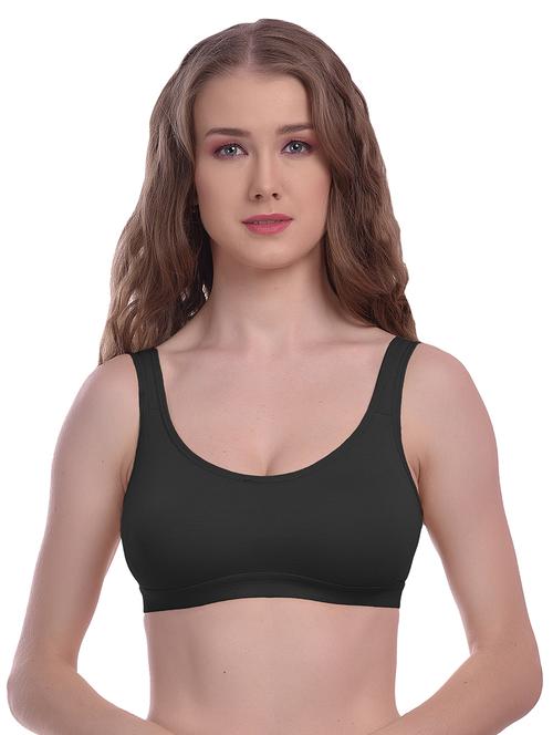 black solid sports bra - 18618914 - Very Small Image - 1