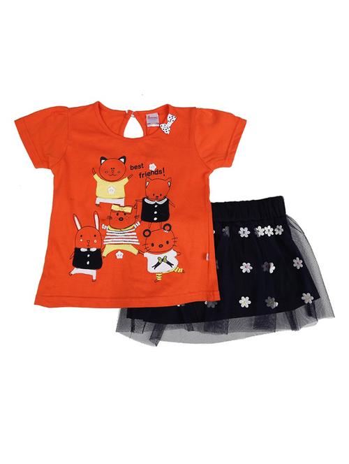 kids printed top and skirt set - 18618949 - Very Small Image - 1