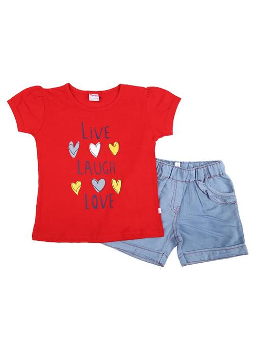 kids printed top and shorts set - 18618963 - Very Small Image - 1