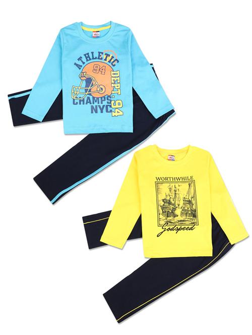 boys printed t-shirt and pajama combo set - 18619105 - Very Small Image - 1