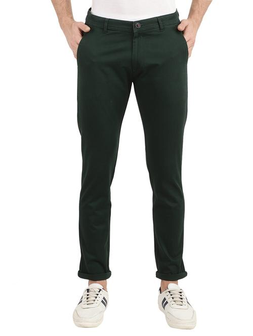 green solid chinos casual trouser - 18620440 - Very Small Image - 1