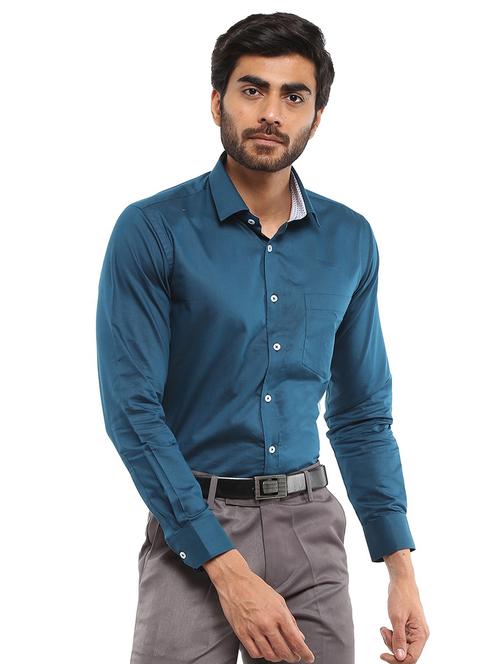 mens solids formal shirt - 18620574 - Very Small Image - 1