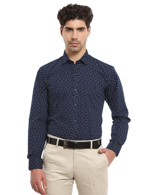 mens micro print formal shirt - 18620637 - Very Small Image - 1
