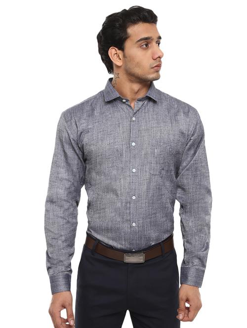 grey melange formal shirt - 18620680 - Very Small Image - 1