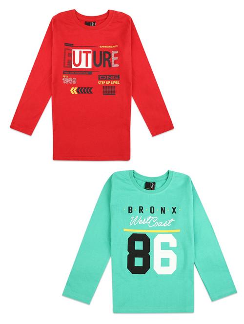 pack of 2 boys round neck printed t-shirt - 18620911 - Very Small Image - 1