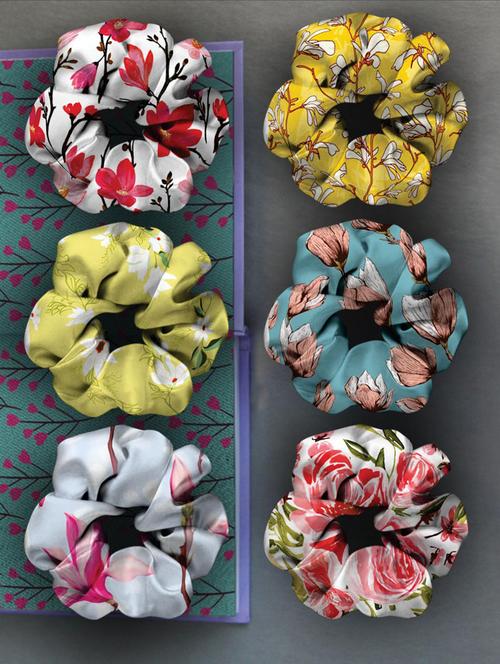 pack of 6 multicolored scrunchies - 18621350 - Very Small Image - 1