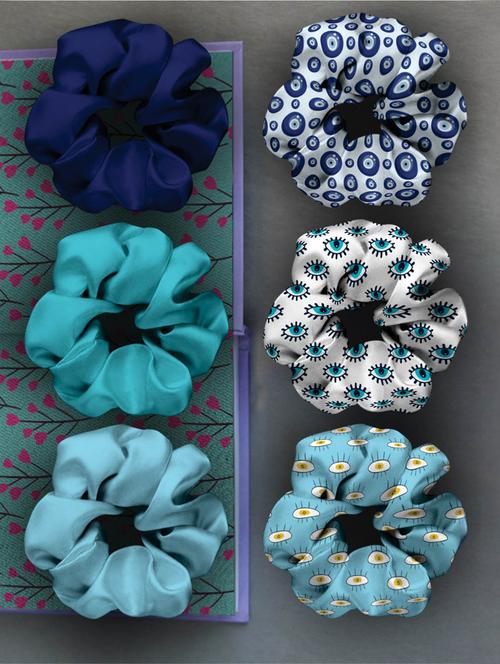 pack of 6 multicolored scrunchies - 18621360 - Very Small Image - 1