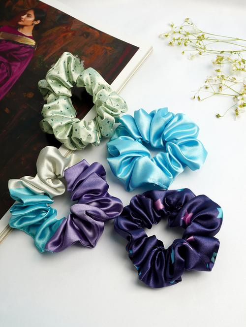 pack of 4 multicolored scrunchies - 18621386 - Very Small Image - 1