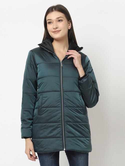 zip up quilted solid jacket - 18622014 - Very Small Image - 1