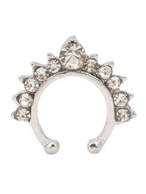 silver crystal septum ring - 18622161 - Very Small Image - 1