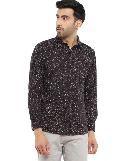 mens micro print casual shirt - 18622651 - Very Small Image - 1