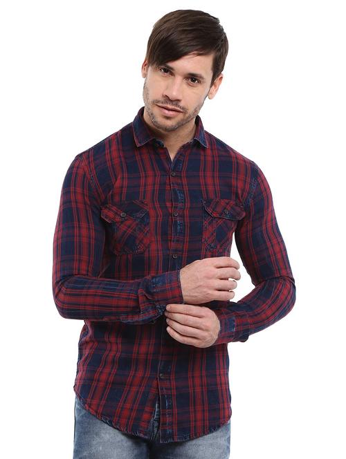 mens checks casual shirt - 18622726 - Very Small Image - 1