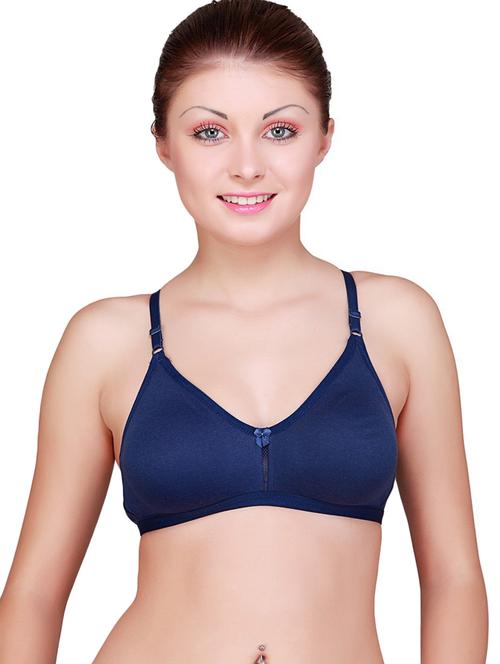 navy blue non padded regular bra - 18623721 - Very Small Image - 1