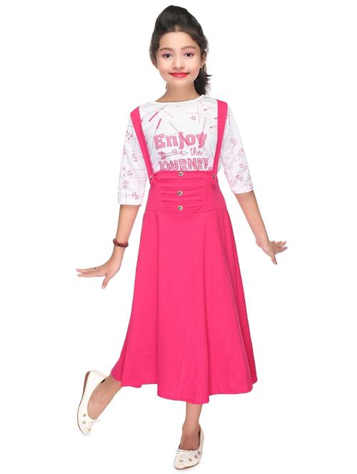 girls pink printed dungarees - 18624883 - Very Small Image - 1