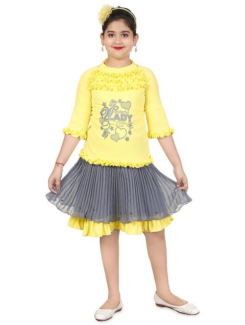 round neck printed frock - 18624901 - Very Small Image - 1