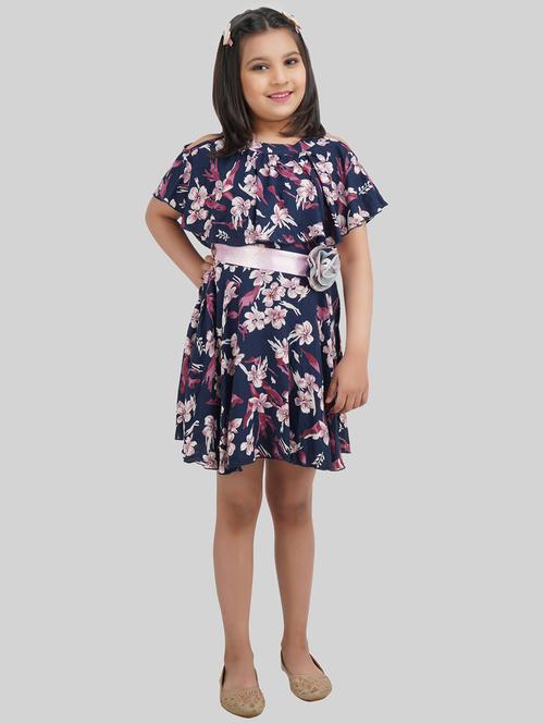 girls round neck short sleeves frock - 18627065 - Very Small Image - 1