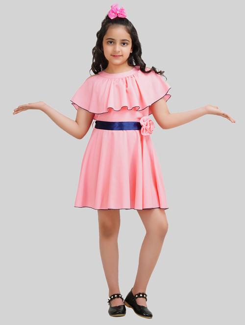 girls round neck short sleeves frock - 18627089 - Very Small Image - 1