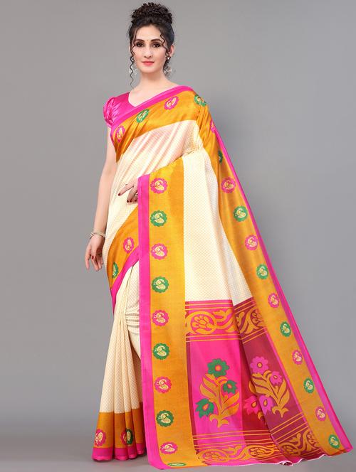 conversational print mysore silk saree with blouse - 18627227 - Very Small Image - 1