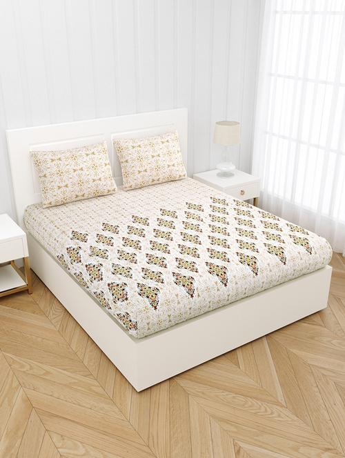 royal heritage pink premium cotton king size double bedsheet with 2 pillow covers - 18627528 - Very Small Image - 1