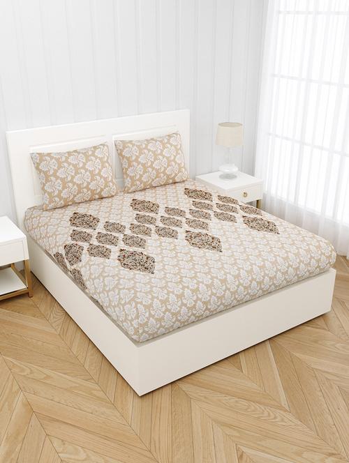 classy elegance mustard premium cotton king size bedsheet with 2 pillow covers - 18627531 - Very Small Image - 1